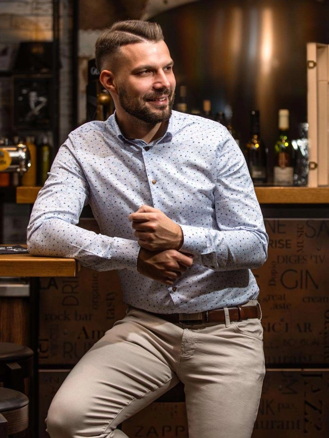 Košile ASHLEY SLIM světle modrá náhledový obrázek 3