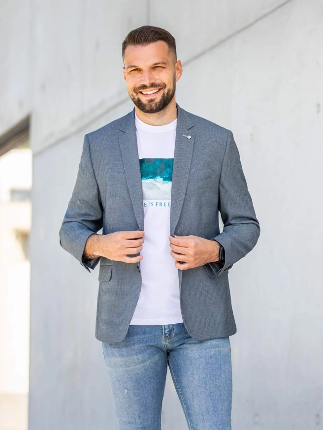 Pánské sako MATEO 24 modré náhledový obrázek 2