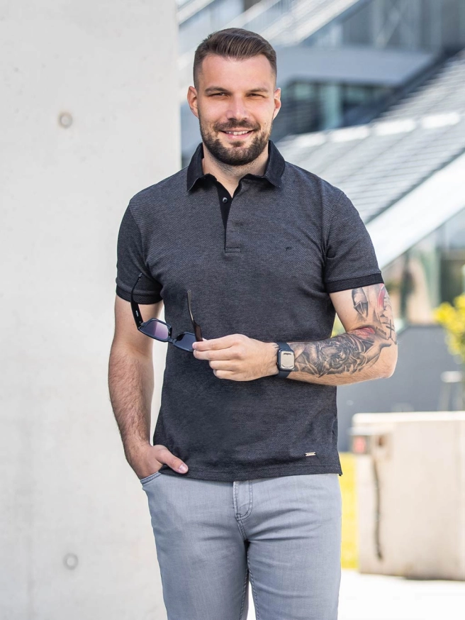 Pánská polokošile TYSON tmavě šedá náhledový obrázek 2