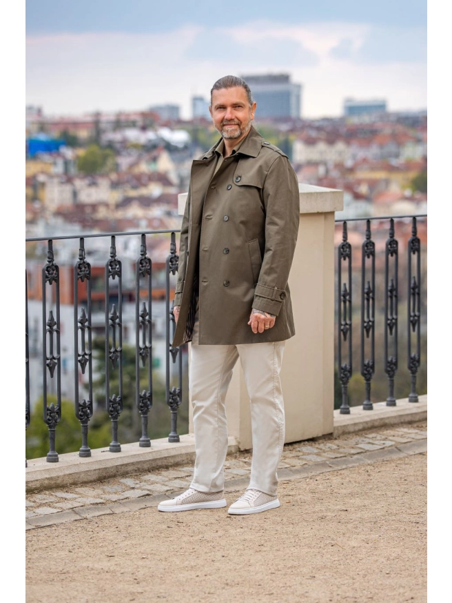 Pánský trenčkot FABIANO khaki náhledový obrázek 3