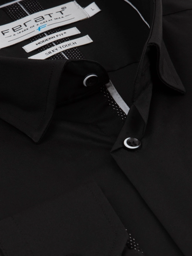 Pánská košile SILKY MODERN černá náhledový obrázek 5