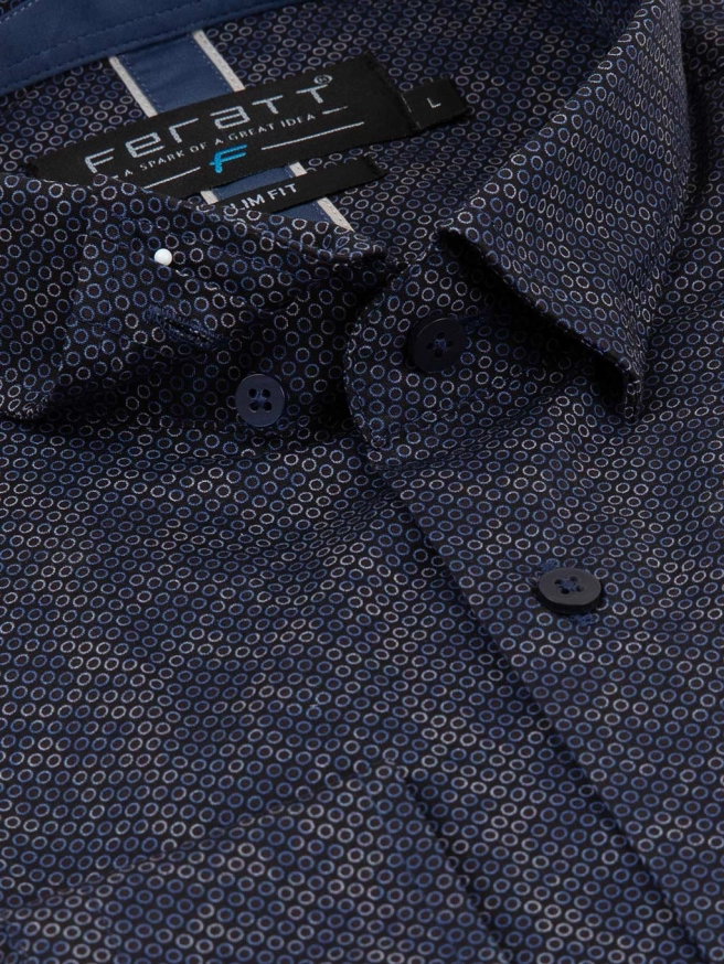 Pánská košile MILANO SLIM navy náhledový obrázek 3