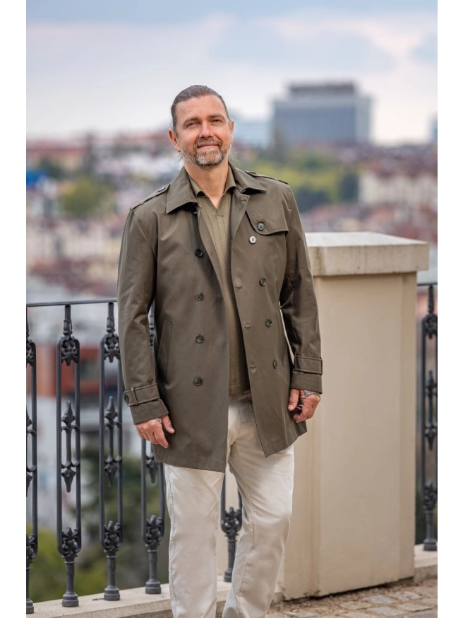Pánský trenčkot FABIANO khaki náhledový obrázek 2